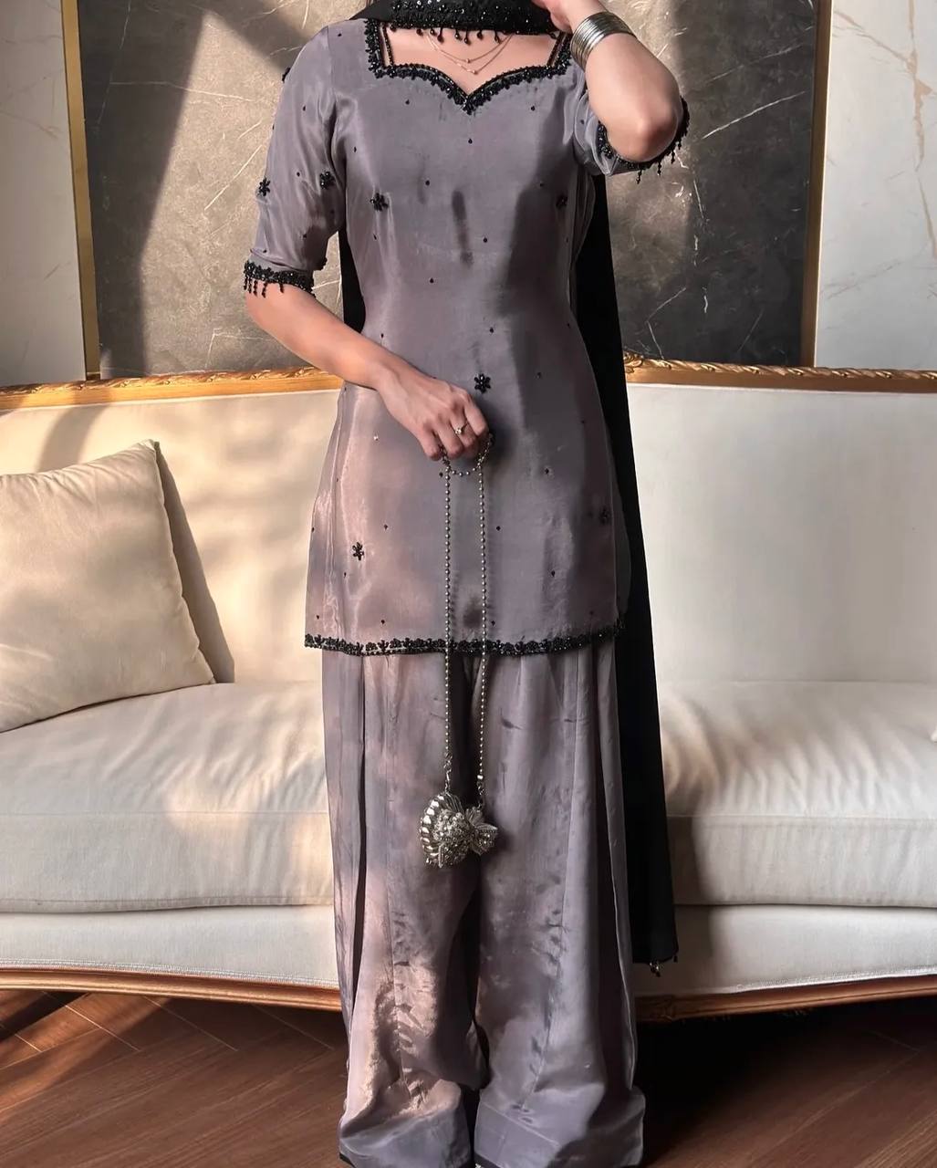 Editorial Lavender Beaded Couture